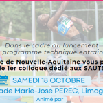 COLLOQUE REGIONAL – Saut en hauteur et Triple saut – 18 Octobre à Limoges